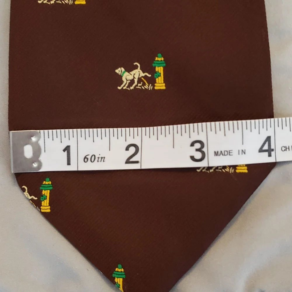 Vintage Dog Peeing on Fire Hydrant Tie Union Made
